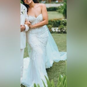 Mermaid nude lace sweetheart European wedding gown